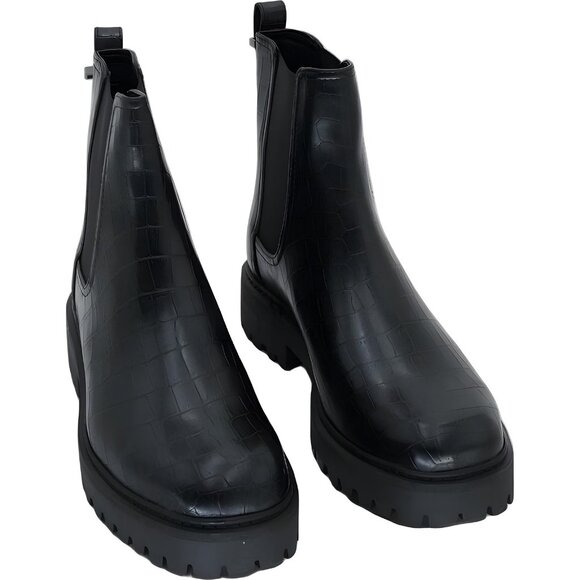 Kenneth Cole Reaction Sakt Lug Chelsea Boot Black Platform Women's US 8M - Picture 1 of 6